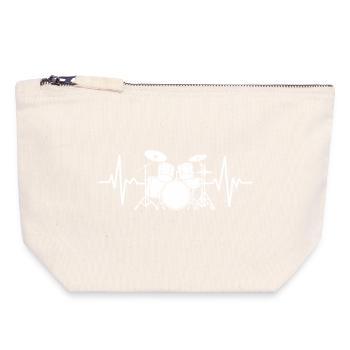 Heartbeat Drumset Pattern - Canvas Zip Pouch 18 x 19 cm - nature - Front