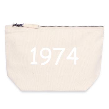1974 50th Birthday Template White - Canvas Zip Pouch 18 x 19 cm - nature - Front