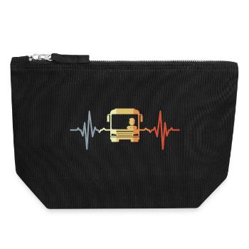 Herzklopfen Busfahrer - Canvas Reißverschluss-Täschchen (18 x 19 cm) - Schwarz - Vorne
