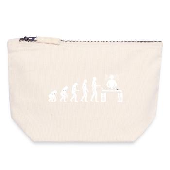 Évolution vers le DJ - Pochette zippée en toile 18 x 19 cm - blanc naturel - Devant