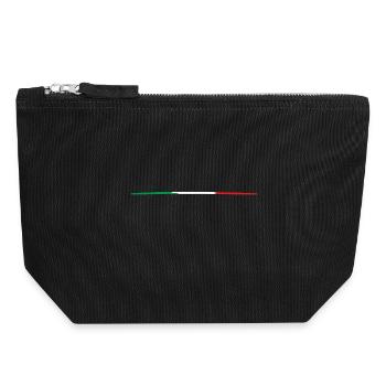 Italian flag - Canvas Zip Pouch 18 x 19 cm - black - Front