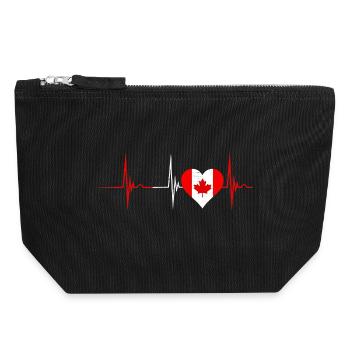 Canada Heartbeat - Pochette zippée en toile 18 x 19 cm - noir - Devant
