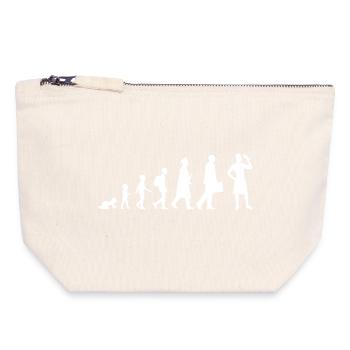 Évolution de la crème glacée - Pochette zippée en toile 18 x 19 cm - blanc naturel - Devant
