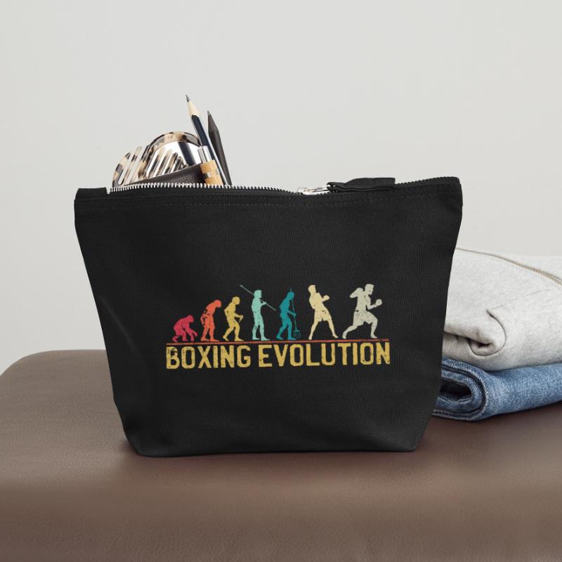 Boxing Evolution Progression Design Pochette zippée en toile 18 x 19 cm