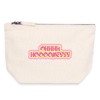 Ohhh hoooneyyy "Oh Honey" Neon Bubble Typography - Canvas Zip Pouch 18 x 19 cm - nature - Front
