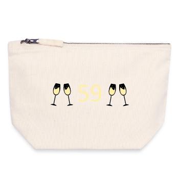 59th Birthday 59 Years Jubilee 59 Number 59 - Canvas Zip Pouch 18 x 19 cm - nature - Front