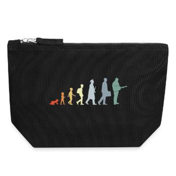 Gitarrist Evolution - Canvas Reißverschluss-Täschchen (18 x 19 cm) - Schwarz - Vorne