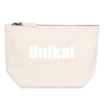 Pièce unique - Pochette zippée en toile 18 x 19 cm - blanc naturel - Devant