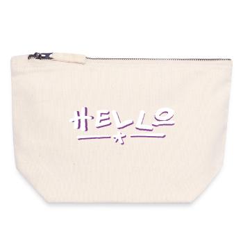 Hello lettering with color gradient - Canvas Zip Pouch 18 x 19 cm - nature - Front
