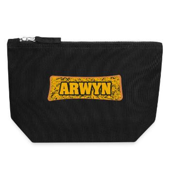 Arwyn Graffiti Name Print - Canvas Zip Pouch 18 x 19 cm - black - Front