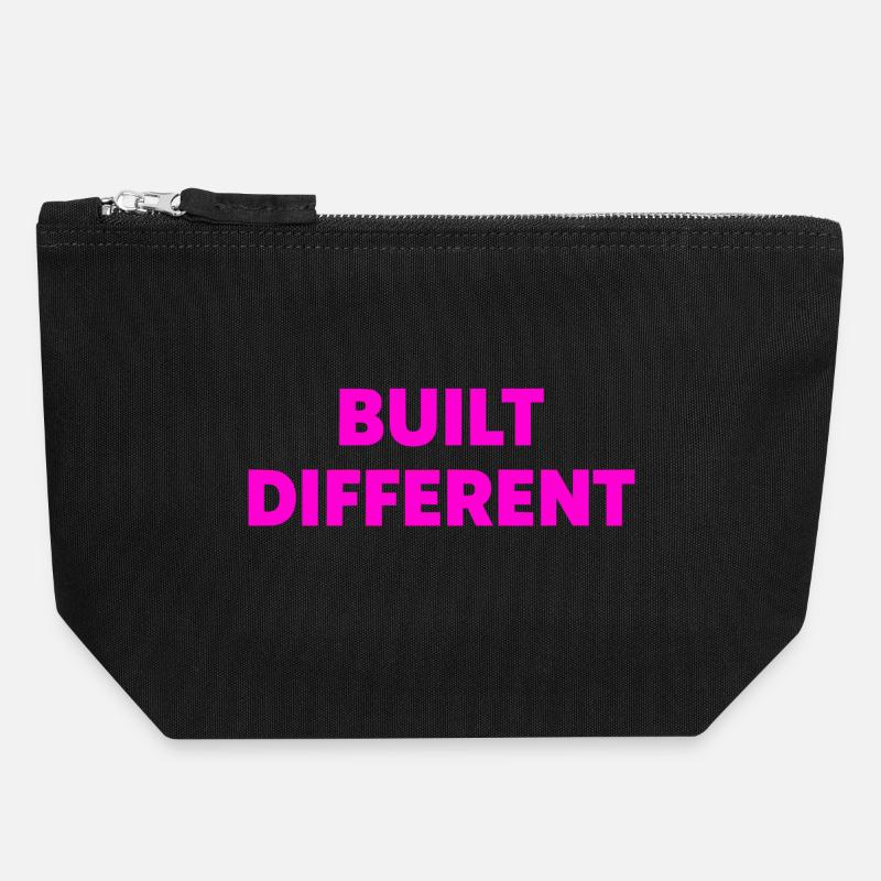 Anders Gebaut Typografie - Canvas Reißverschluss-Täschchen (18 x 19 cm) - Schwarz