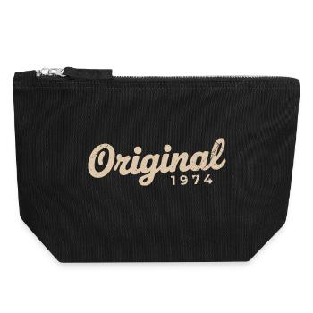 Cadeau d’anniversaire 1974 | Nées en 1974 - Pochette zippée en toile 18 x 19 cm - noir - Devant