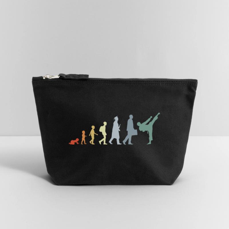 Rétro Karateka Evolution Pochette zippée en toile 18 x 19 cm