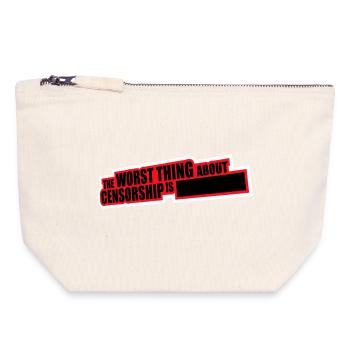 The Worst Thing About Censorship Is Lustig Ironie - Canvas Reißverschluss-Täschchen (18 x 19 cm) - Naturweiß - Vorne
