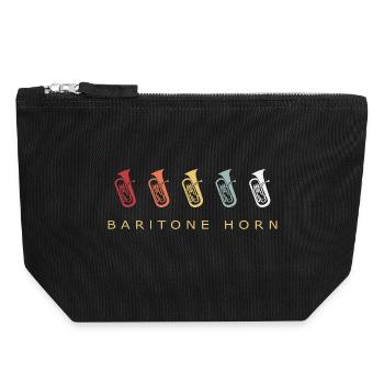 Baritonhorn Retro Brass Band Blechblasinstrument - Canvas Reißverschluss-Täschchen (18 x 19 cm) - Schwarz - Vorne