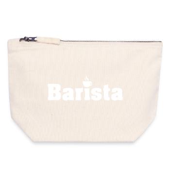 Barista Kaffeeliebe Cafe Logo Grafik Grafik icon - Canvas Reißverschluss-Täschchen (18 x 19 cm) - Naturweiß - Vorne