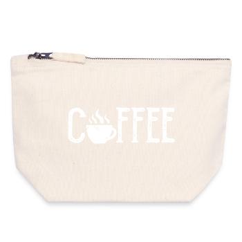 Coffee Cafe Coffee Love Gastro Bar Bistro Symbol - Canvas Zip Pouch 18 x 19 cm - nature - Front