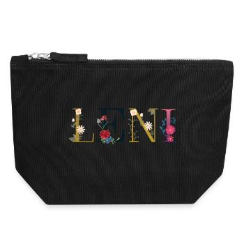 Leni - Pochette zippée en toile 18 x 19 cm - noir - Devant