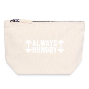 Always Hungry Hanteln - Canvas Reißverschluss-Täschchen (18 x 19 cm) - Naturweiß - Vorne