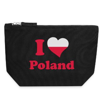 I love Poland - Canvas Zip Pouch 18 x 19 cm - black - Front