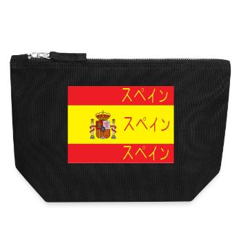 Drapeau de l’Espagne Supein - Pochette zippée en toile 18 x 19 cm - noir - Devant