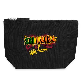 Sri Lanka Graffiti Design - Canvas Reißverschluss-Täschchen (18 x 19 cm) - Schwarz - Vorne