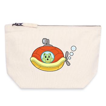 Turtle Submarine - Canvas Zip Pouch 18 x 19 cm - nature - Front