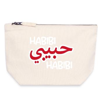 Habibi (dunkel) - Canvas Reißverschluss-Täschchen (18 x 19 cm) - Naturweiß - Vorne