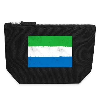 Flag of Sierra Leone - Canvas Zip Pouch 18 x 19 cm - black - Front