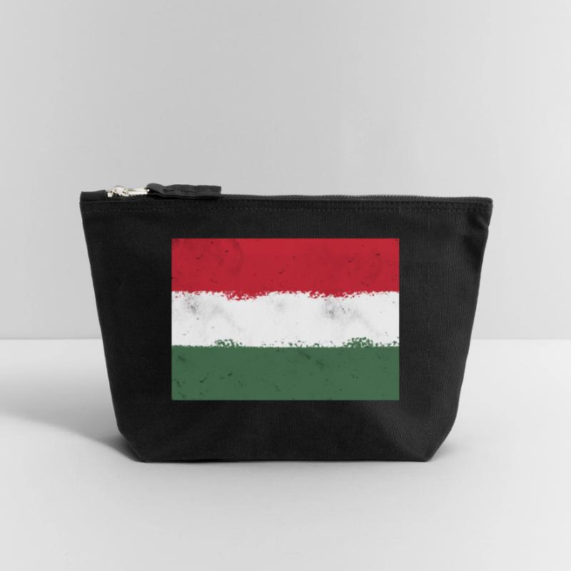 Drapeau de la Hongrie Pochette zippée en toile 18 x 19 cm