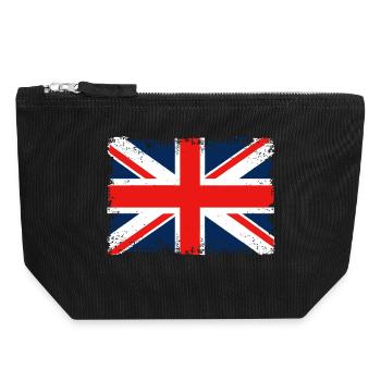 Distressed Union Jack Flag - Canvas Zip Pouch 18 x 19 cm - black - Front