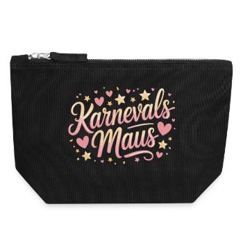 Souris de carnaval Souris de Cologne Souris de carnaval - Pochette zippée en toile 18 x 19 cm - noir - Devant