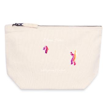 My Heart Beats By The Water Funny Angler Design - Canvas Zip Pouch 18 x 19 cm - nature - Front