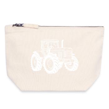 Traktor Symbol Bauer - Canvas Reißverschluss-Täschchen (18 x 19 cm) - Naturweiß - Vorne