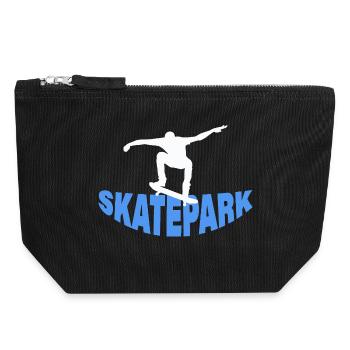 Skatepark - Pochette zippée en toile 18 x 19 cm - noir - Devant