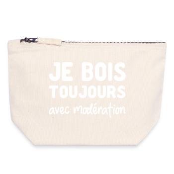 I always drink in moderation - aperitif - Canvas Zip Pouch 18 x 19 cm - nature - Front