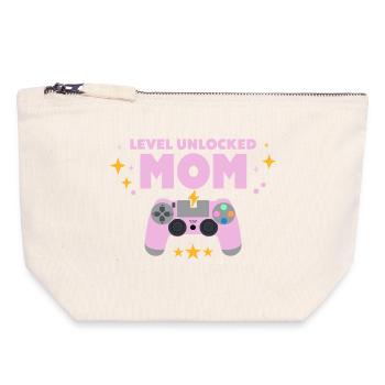 Level unlocked: Mom - Canvas Zip Pouch 18 x 19 cm - nature - Front
