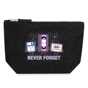 Vergiss niemals Nostalgie für Retro-VHS-Diskettenkassetten - Canvas Reißverschluss-Täschchen (18 x 19 cm) - Schwarz - Vorne