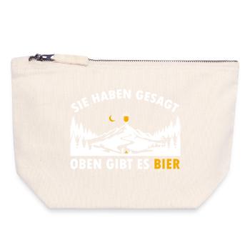 Sie haben gesagt oben gibt es Bier auf dem Berg - Canvas Reißverschluss-Täschchen (18 x 19 cm) - Naturweiß - Vorne