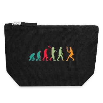 Evolution Tennis Geschenk - Canvas Reißverschluss-Täschchen (18 x 19 cm) - Schwarz - Vorne