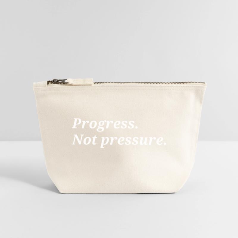 Progrès. Pas de pression. Pochette zippée en toile 18 x 19 cm