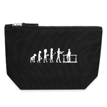 Evolution Masseur Kinésithérapeute Humour Kiné - Pochette zippée en toile 18 x 19 cm - noir - Devant
