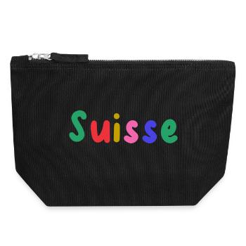 SCHWEIZ. LAND - Canvas Reißverschluss-Täschchen (18 x 19 cm) - Schwarz - Vorne