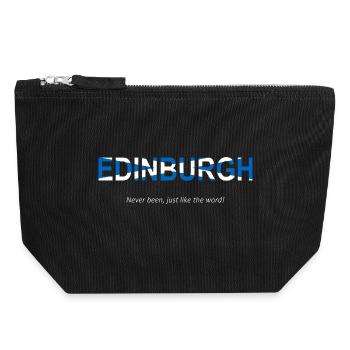 Edinburgh Humorous Word Art Design - Canvas Zip Pouch 18 x 19 cm - black - Front