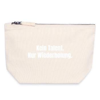Kein Talent Nur Wiederholung - Canvas Reißverschluss-Täschchen (18 x 19 cm) - Naturweiß - Vorne