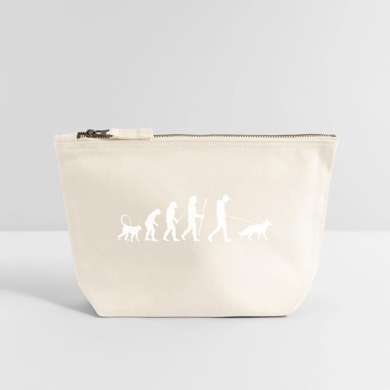 Evolution German Shepherd Canvas Zip Pouch 18 x 19 cm