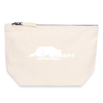 SHS Logo weiss - Canvas Reißverschluss-Täschchen (18 x 19 cm) - Naturweiß - Vorne