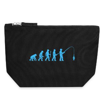 Évolution de la pêche - Pochette zippée en toile 18 x 19 cm - noir - Devant
