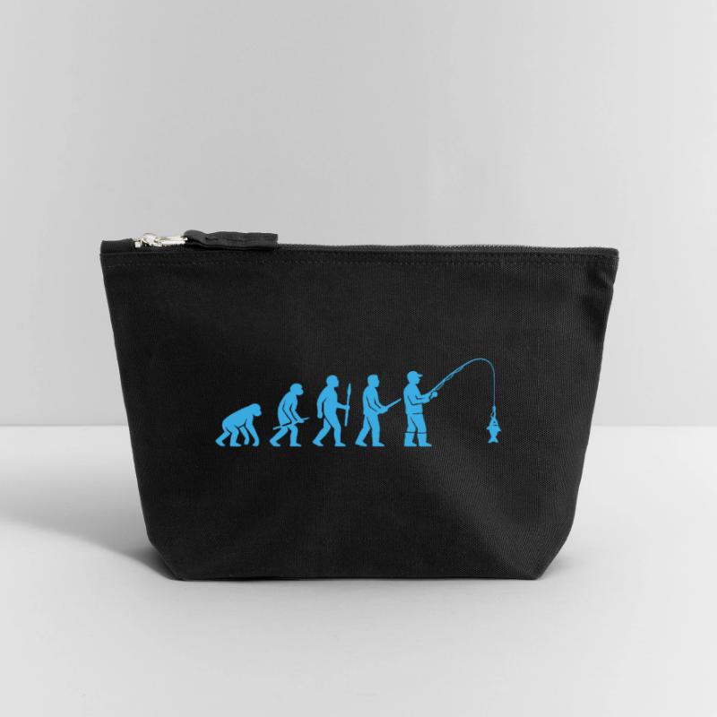 Évolution de la pêche Pochette zippée en toile 18 x 19 cm