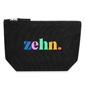 10th Birthday Gift - Canvas Zip Pouch 18 x 19 cm - black - Front